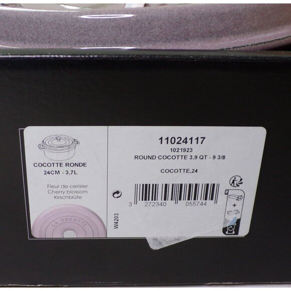 🆕STAUB 4 qt Round Cocotte Enameled Cast Iron Dutch Oven Cherry Blossom - Picture 10 of 11